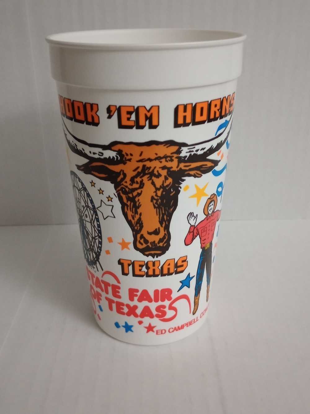 State Fair Of Texas Red River Rivalry Commemorative Cup Texas Vs OU Big Tex